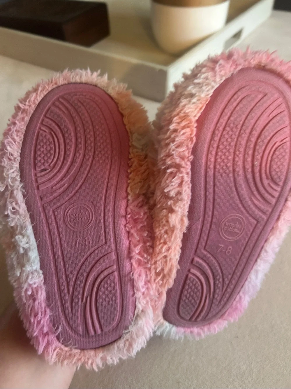 wonder nation Pink & Orange Plush Slip-On Kids Slippers